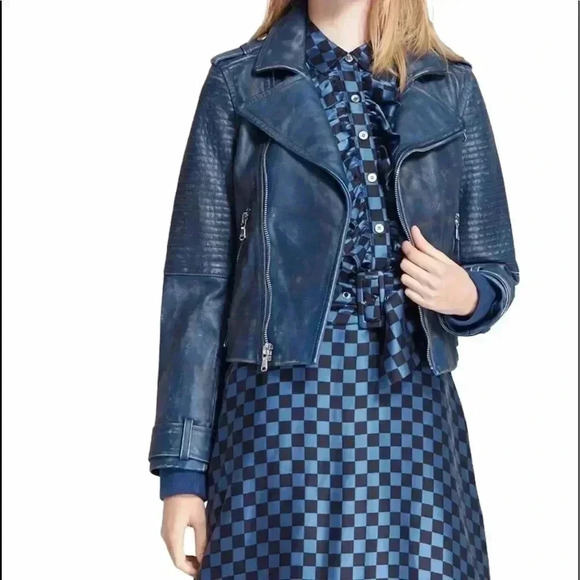 Marc By Marc Jacobs Distressed Leather Moto Jacket - Picture 1 of 14